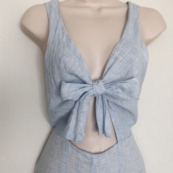 [Solid & Striped] Light Blue Linen Jumpsuit Pants - Picture 5 of 8